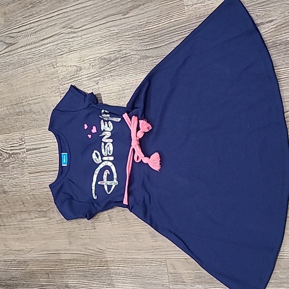 Disney Princess Blue Pink Belted Shiny Skater Dress Size Small 6/6X - Picture 4 of 5